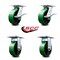 Service Caster 6 Inch Green Poly on Cast Iron Caster Set with Roller Bearing 2 Brakes 2 Rigid SCC-35S620-PUR-GB-SLB-2-R-2 - alternate 2